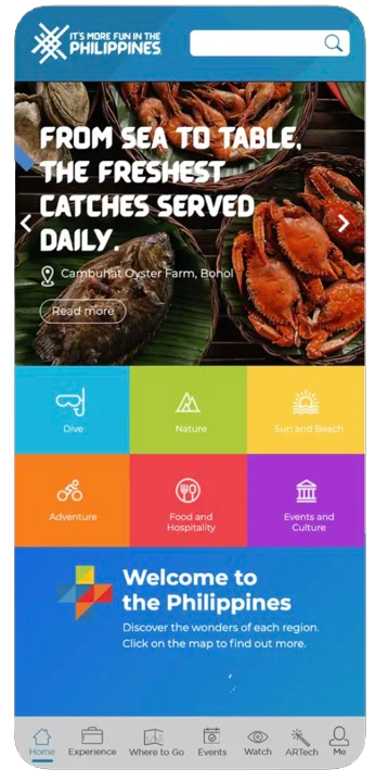 Experience Philippines app screen