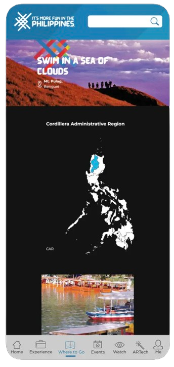 Experience Philippines app screen